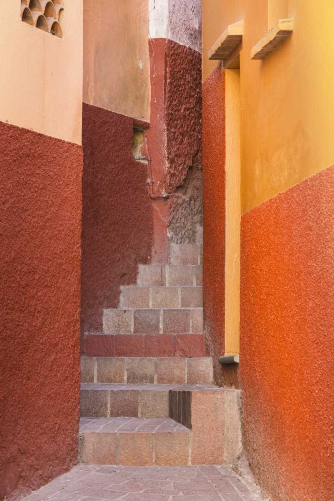 Mexico, Guanajuato Close-up of colorful stairway
